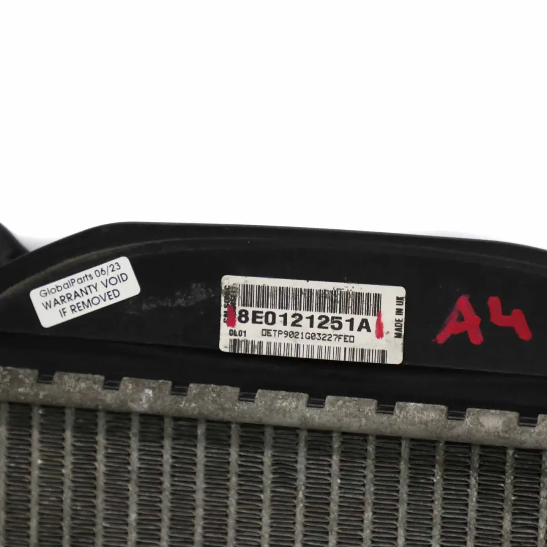 Audi A4 B7 2.0 TDI Radiateur diesel Radiateur refroidissement eau - SKU 8E0121251A - Numéro de pièce 8E0121251A