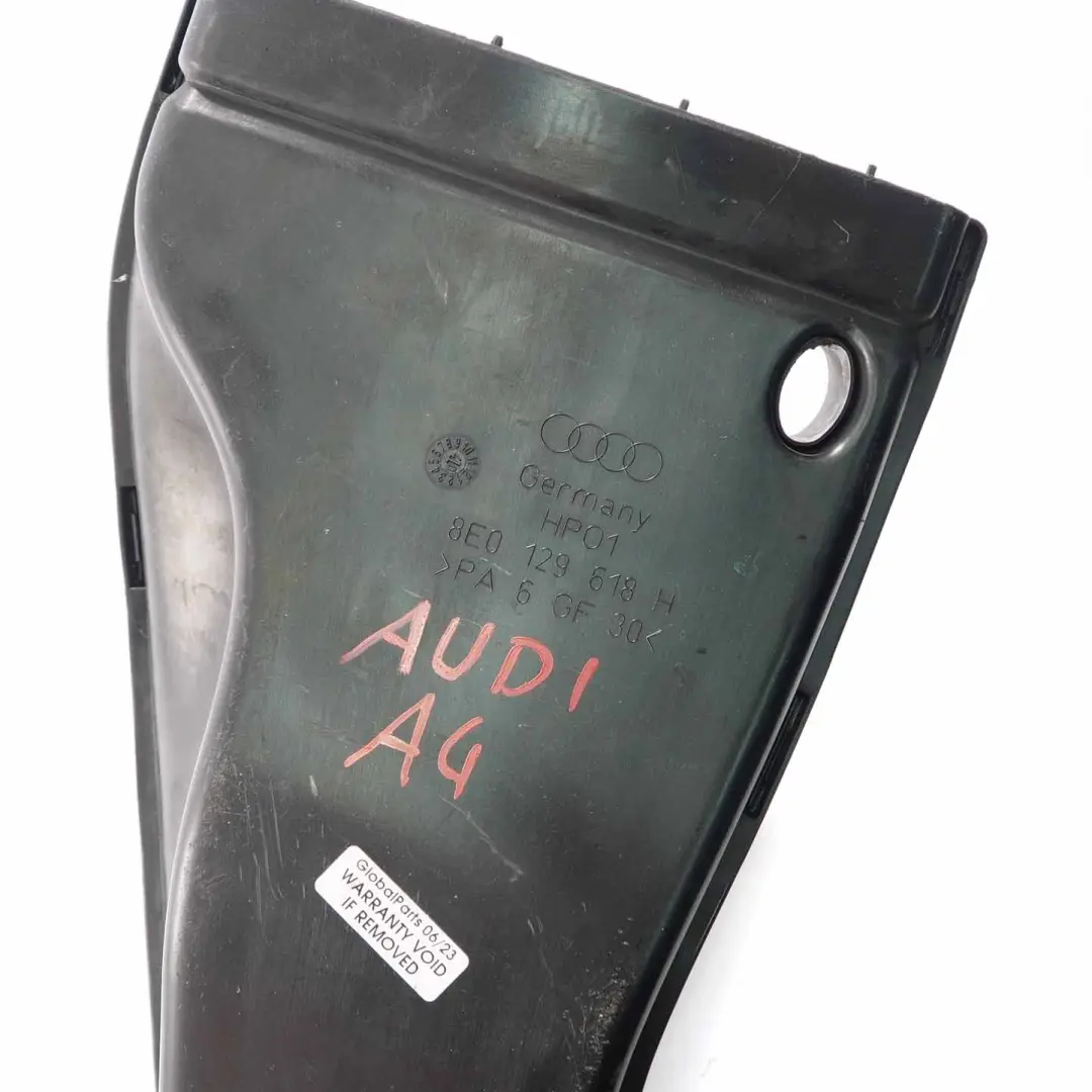 Audi A4 B6 B7 Air Intake Channel Guide Duct Hose Pipe - SKU 8E0129618H - Part number 8E0129618H