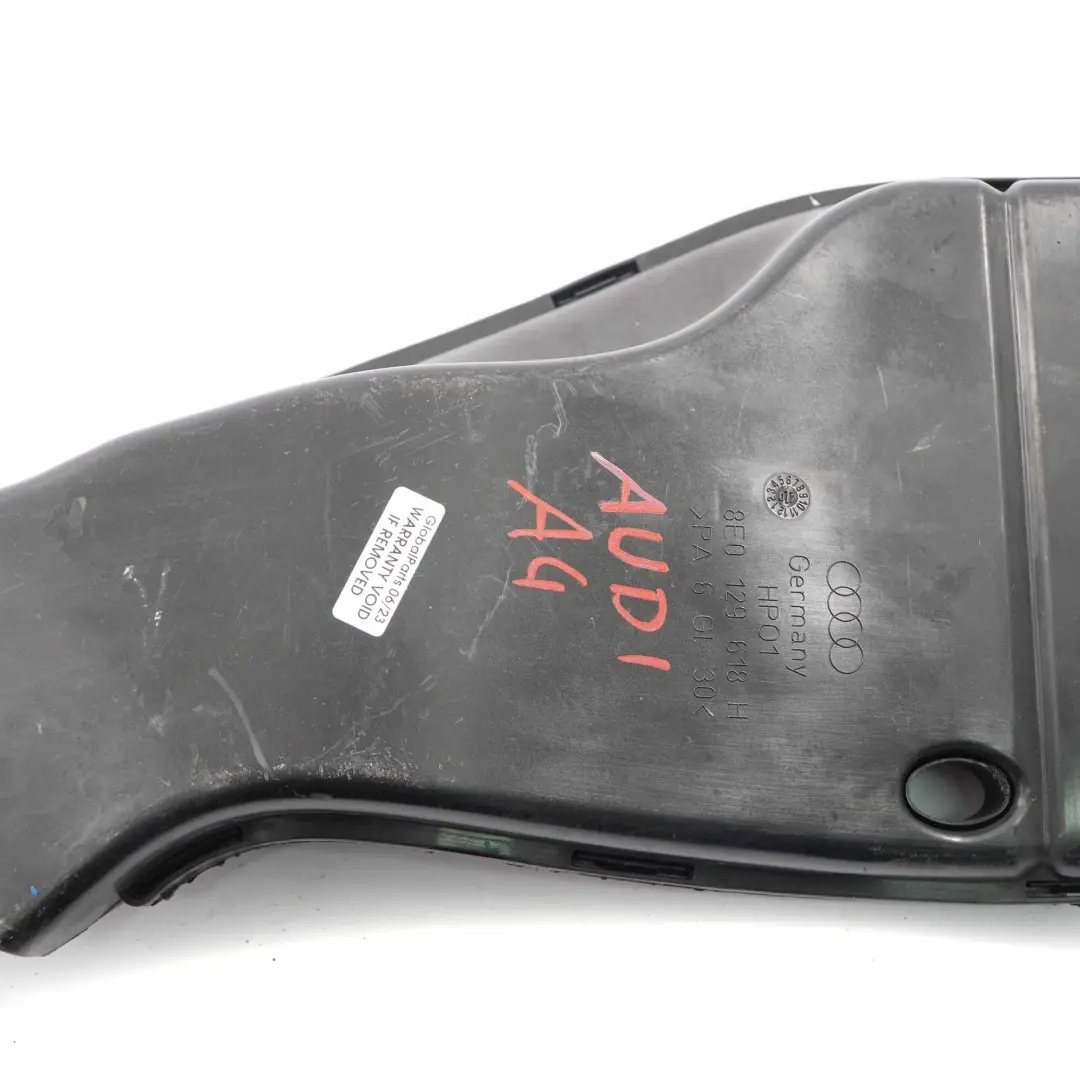 Audi A4 B6 B7 Air Intake Channel Guide Duct Hose Pipe - SKU 8E0129618H - Part number 8E0129618H