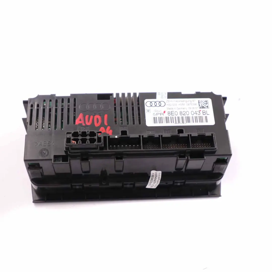 Audi A4 B7 Heater Climate Control A/C Air Conditioning Unit Panel - SKU 8E0820043 - Part number 8E0820043