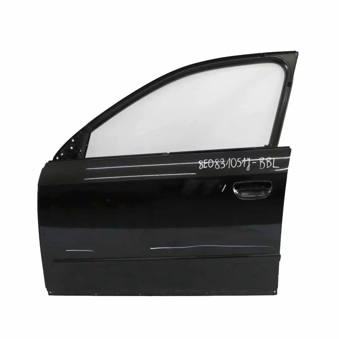 Front Door Audi A4 Left N/S Brilliant Black - LY9B to with Part number 8E0831051J Front Door Audi A4 Left N/S Brilliant Black - LY9B - SKU 8E0831051J-BBL - Part number 8E0831051J