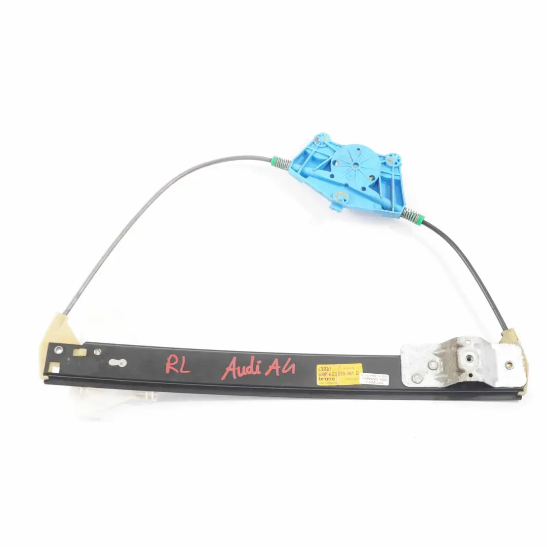 Fenster Heber Hintere Tür Links N/S Regulator Mechanismus für Audi A4 B7 mit Teilenummer 8E0839461B Audi A4 B7 Fenster Heber Hintere Tür Links N/S Regulator Mechanismus - SKU 8E0839461B - Teilenummer 8E0839461B