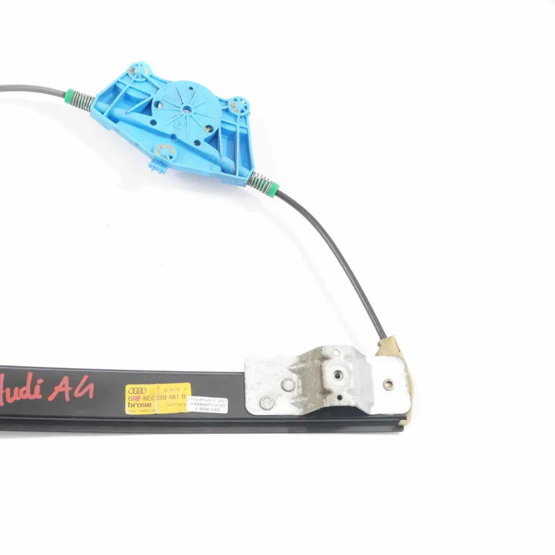 Fenster Heber Hintere Tür Links N/S Regulator Mechanismus für Audi A4 B7 mit Teilenummer 8E0839461B Audi A4 B7 Fenster Heber Hintere Tür Links N/S Regulator Mechanismus - SKU 8E0839461B - Teilenummer 8E0839461B