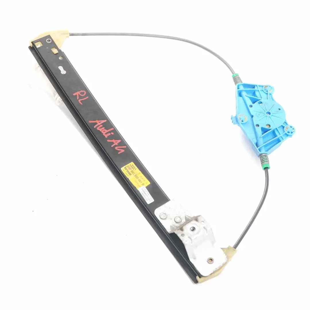 Audi A4 B7 Window Lifter Rear Door Left N/S Regulator Mechanism - SKU 8E0839461B - Part number 8E0839461B