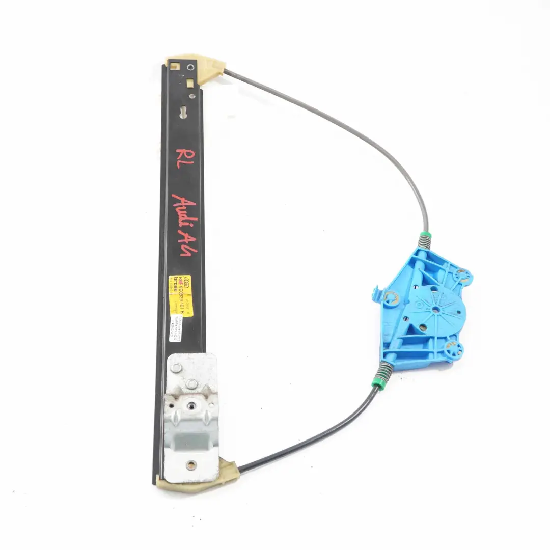 Audi A4 B7 Window Lifter Rear Door Left N/S Regulator Mechanism - SKU 8E0839461B - Part number 8E0839461B