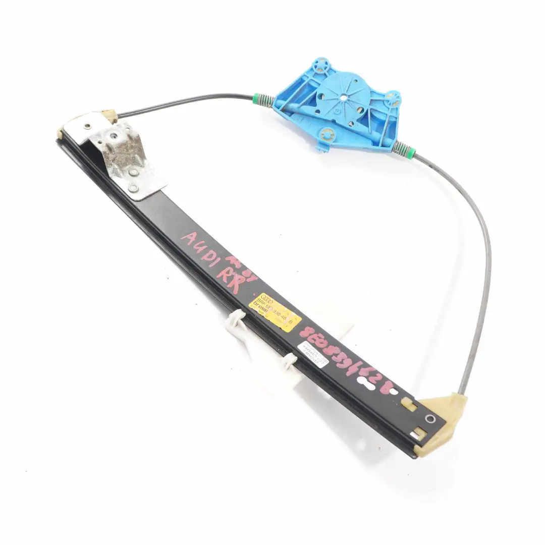 Fensterheber hintere Tür rechts Regulator Mechanismus für Audi A4 B7 mit Teilenummer 8E0839462B Audi A4 B7 Fensterheber hintere Tür rechts Regulator Mechanismus - SKU 8E0839462B - Teilenummer 8E0839462B