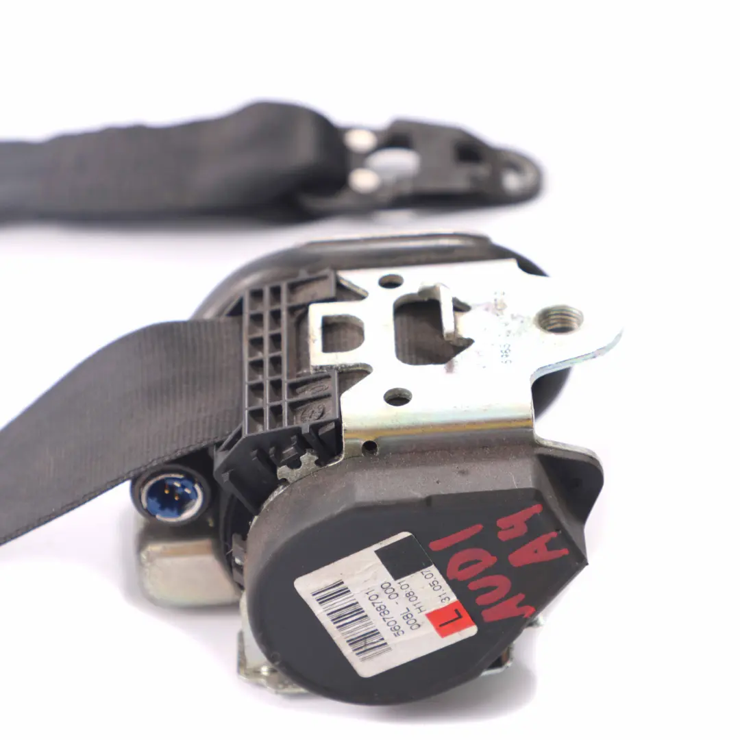 Audi A4 B7 Seat Belt Front Upper Seatbelt Black Left N/S - SKU RHD-8E0857705G - Part number 8E0857705G