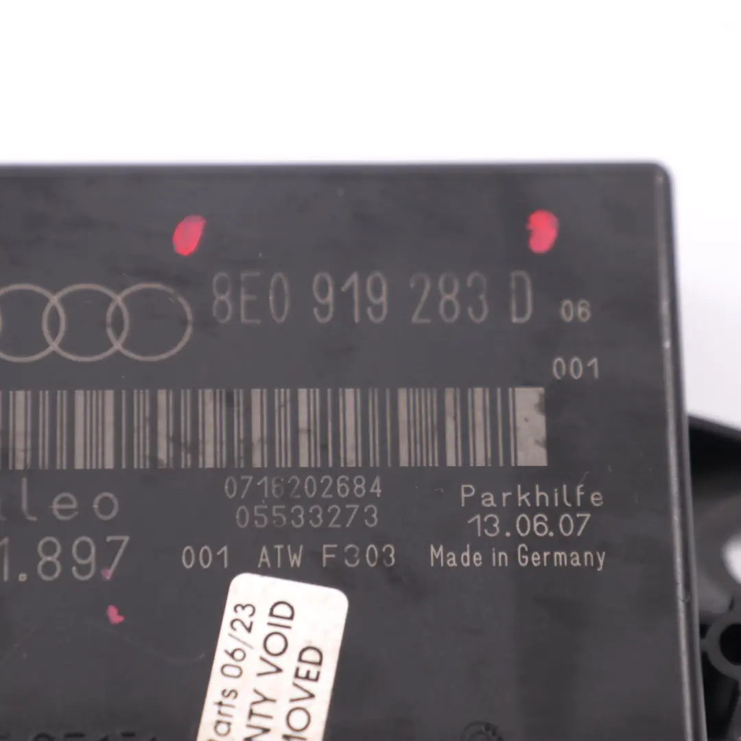 Audi A4 B7 PDC Module contrôle capteur distance stationnement arrière - SKU 8E0919283D - Numéro de pièce 8E0919283D