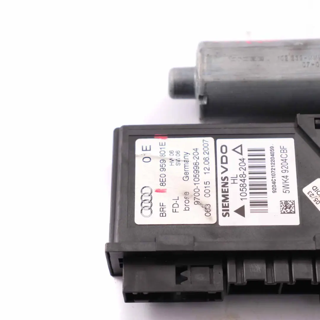 Elevalunas Motor Puerta Trasera Izquierda Regulador para Audi A4 B7 con número de pieza 8E0959801E Audi A4 B7 Elevalunas Motor Puerta Trasera Izquierda Regulador - SKU 8E0959801E - Número de pieza 8E0959801E
