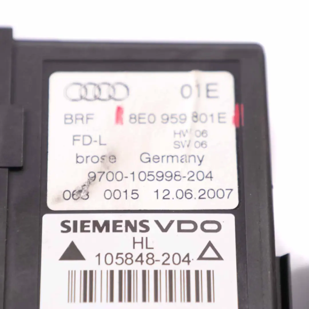 Audi A4 B7 Motore Alzacristalli Porta Posteriore Sinistra Azionamento - SKU 8E0959801E - Numero di parte 8E0959801E
