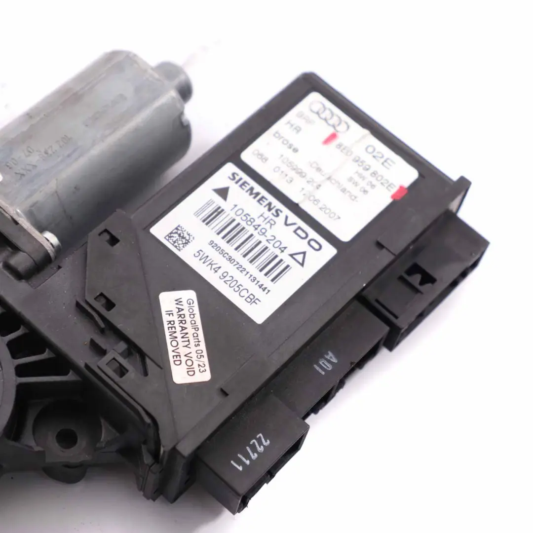 Audi A4 B7 Window Lifter Motor Door Rear Right O/S Regulator Drive - SKU 8E0959802E - Part number 8E0959802E