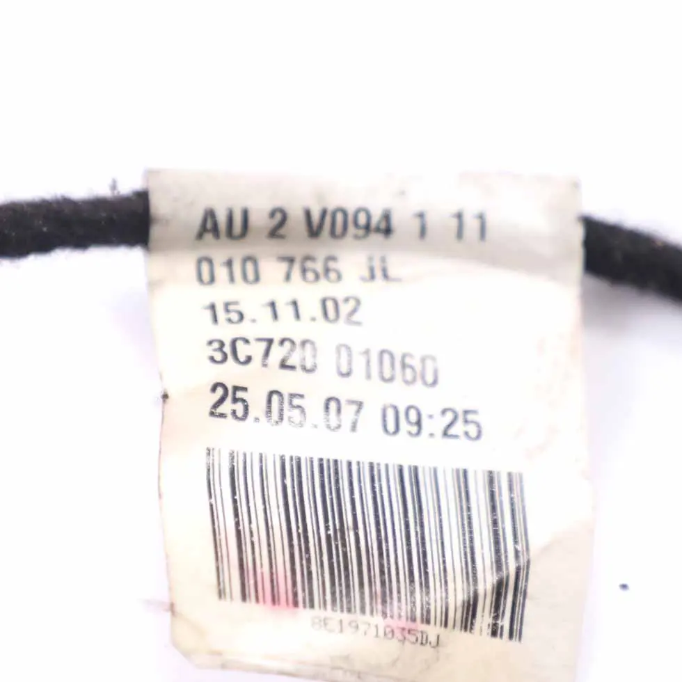 Puerta Delantera Mazo de cables Cable Izquierdo para Audi A4 B7 con número de pieza 8E1971035DJ Audi A4 B7 Puerta Delantera Mazo de cables Cable Izquierdo - SKU 8E1971035DJ - Número de pieza 8E1971035DJ
