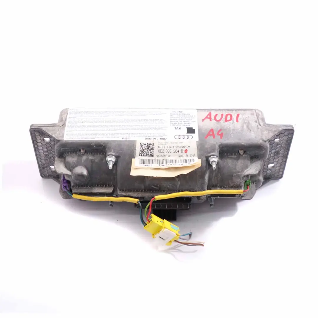 Airbag Lado Pasajero Delantero Salpicadero Air Bag para Audi A4 B7 con número de pieza 8E2880204D Audi A4 B7 Airbag Lado Pasajero Delantero Salpicadero Air Bag - SKU 8E2880204D - Número de pieza 8E2880204D