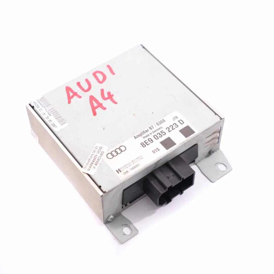 Audio Radio Antenna Amplificatore Unità Harman Becker per Audi A4 B7 con numero di parte 8E9035223D Audi A4 B7 Audio Radio Antenna Amplificatore Unità Harman Becker - SKU 8E9035223D - Numero di parte 8E9035223D