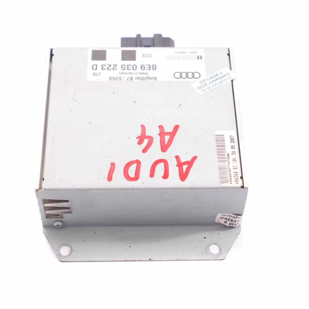 Audio Radio Antenne Verstärker Steuergerät Harman Becker für Audi A4 B7 mit Teilenummer 8E9035223D Audi A4 B7 Audio Radio Antenne Verstärker Steuergerät Harman Becker - SKU 8E9035223D - Teilenummer 8E9035223D