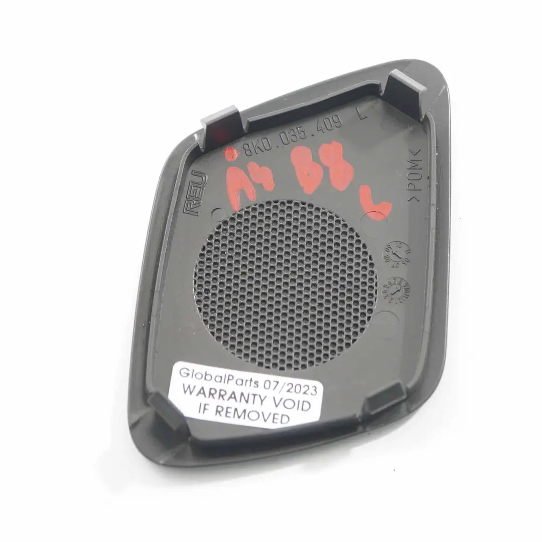 Audi A4 B8 Coperchio dell'altoparlante nero posteriore sinistro - SKU 8K0035409 - Numero di parte 8K0035409