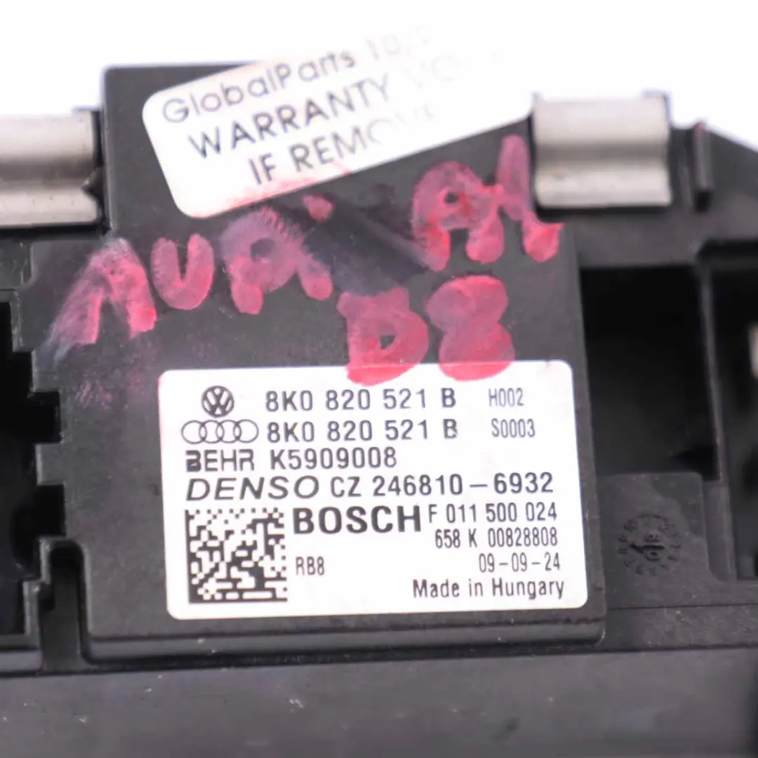 Audi A4 B8 VW motore soffiatore riscaldatore ventola regolatore - SKU 8K0820521B - Numero di parte 8K0820521B