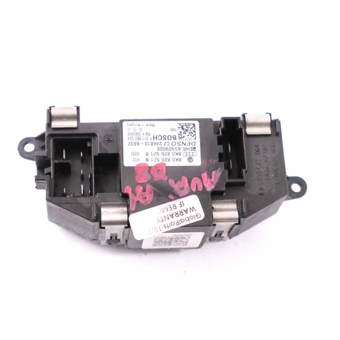 Audi A4 B8 Moteur soufflerie Résistance ventilateur Régulateur - SKU 8K0820521B - Numéro de pièce 8K0820521B