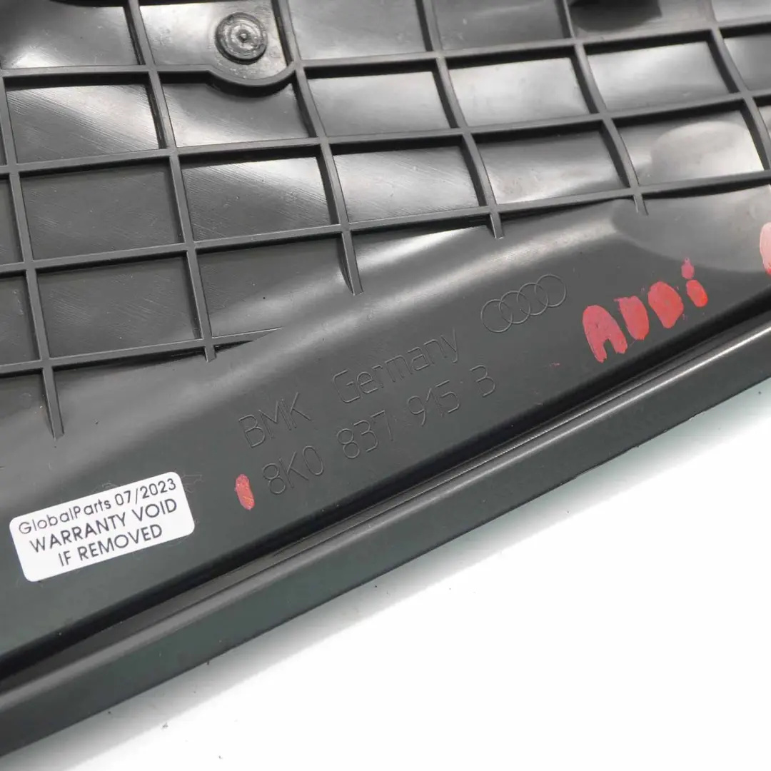 Cerradura de la puerta cubierta placa delantera derecha para Audi A4 B8 con número de pieza 8K0837915B Audi A4 B8 Cerradura de la puerta cubierta placa delantera derecha - SKU 8K0837915B - Número de pieza 8K0837915B