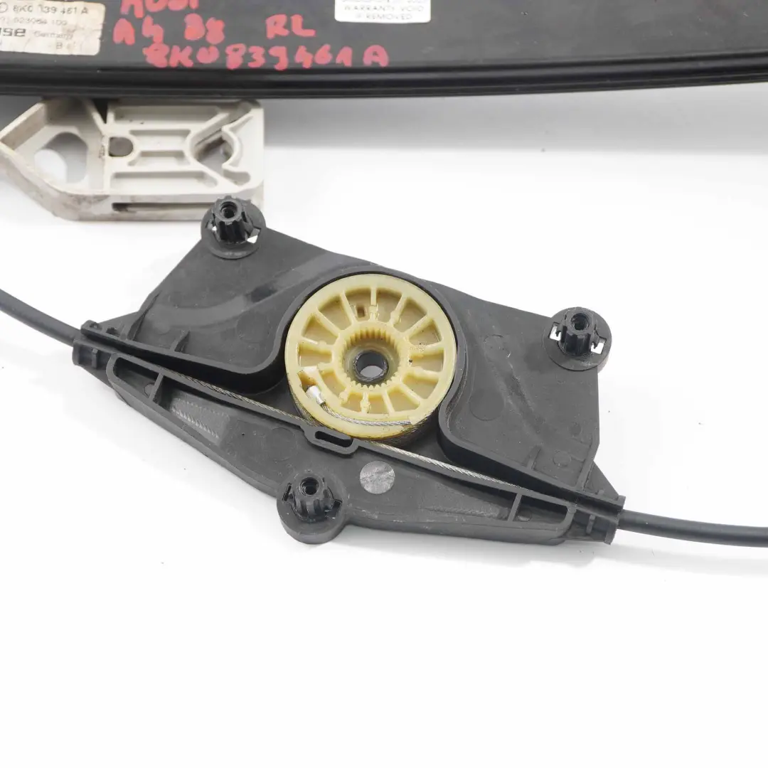 Audi A4 B8 Lève-Vitre Porte Arrière Gauche Mécanisme Régulateur - SKU 8K0839461A - Numéro de pièce 8K0839461A