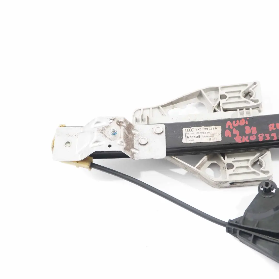 Window Lifter Rear Door Left N/S Regulator Mechanism to Audi A4 B8 with Part number 8K0839461A Audi A4 B8 Window Lifter Rear Door Left N/S Regulator Mechanism - SKU 8K0839461A - Part number 8K0839461A