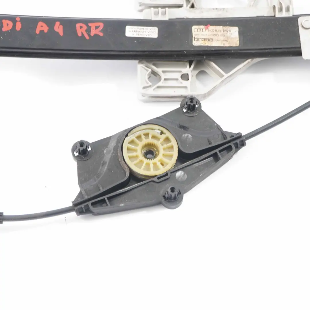 Audi A4 B8 Window Lifter Rear Door Right O/S Regulator Mechanism - SKU 8K0839462A - Part number 8K0839462A