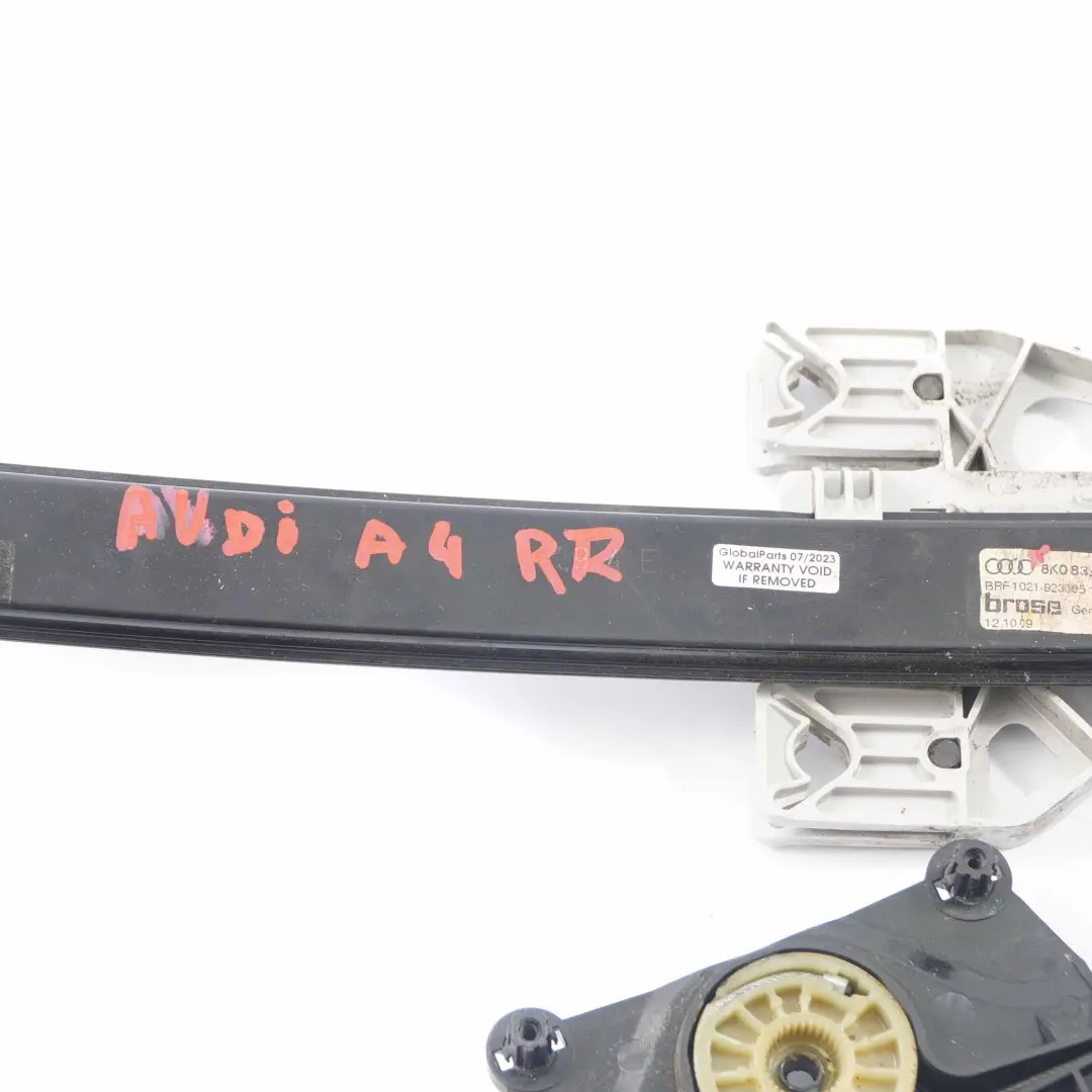 Audi A4 B8 Window Lifter Rear Door Right O/S Regulator Mechanism - SKU 8K0839462A - Part number 8K0839462A