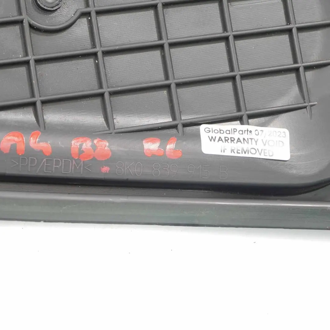 Cerradura de la puerta cubierta placa trasera derecha 8K0839916B para Audi A4 B8 con número de pieza 8K0839915B Audi A4 B8 Cerradura de la puerta cubierta placa trasera derecha 8K0839916B - SKU 8K0839915B - Número de pieza 8K0839915B