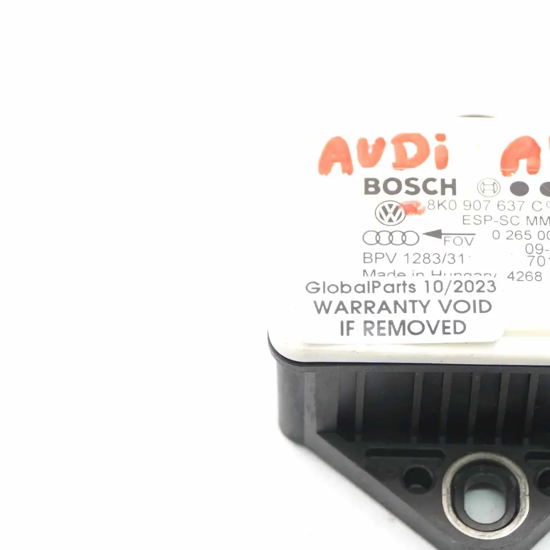 Yaw Sensor Audi A4 B8 A5 8T ESP Rotation Rate Unit Module  - SKU 8K0907637C - Part number 8K0907637C