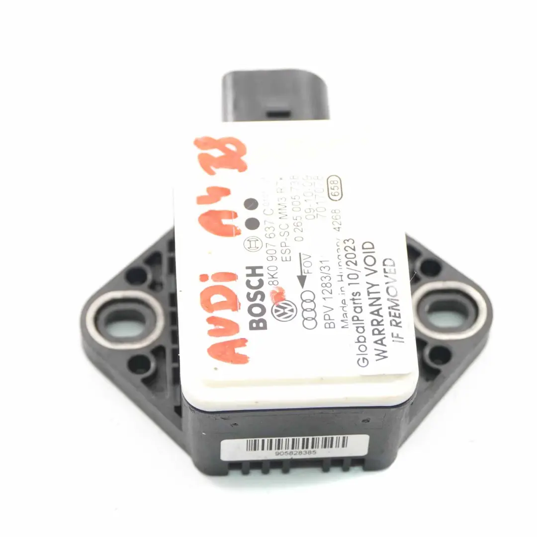 Gier Sensor Audi A4 B8 A5 8T ESP Drehraten einheit Modul für mit Teilenummer 8K0907637C Gier Sensor Audi A4 B8 A5 8T ESP Drehraten einheit Modul - SKU 8K0907637C - Teilenummer 8K0907637C