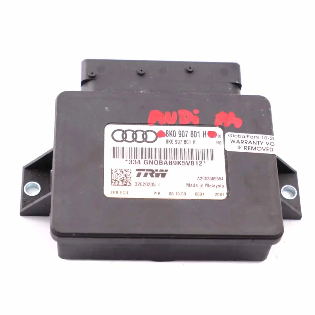 Audi A4 B8 A5 8T Module De Contrôle Du Frein De Parking Electrique - SKU 8K0907801H - Numéro de pièce 8K0907801H