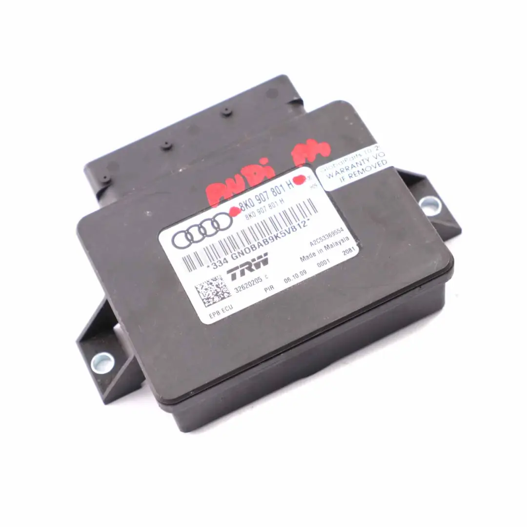 Moduł Sterownik Elektrycznego Hamulca Ręcznego do Audi A4 B8 A5 8T o numerze 8K0907801H Audi A4 B8 A5 8T Moduł Sterownik Elektrycznego Hamulca Ręcznego - SKU 8K0907801H - Numer Części 8K0907801H