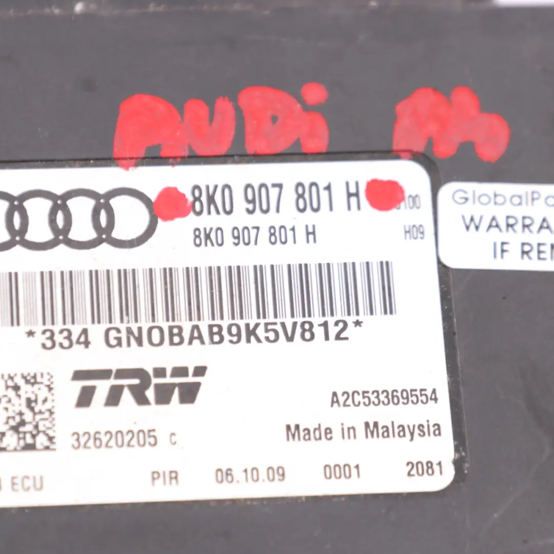 Audi A4 B8 A5 8T Parking Module Electric Brake Control Unit - SKU 8K0907801H - Part number 8K0907801H
