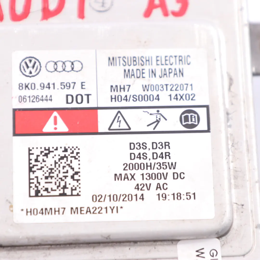 Module Audi A3 A4 A5 A6 Headlight Ballast Control Unit to Xenon with Part number 8K0941597E Xenon Module Audi A3 A4 A5 A6 Headlight Ballast Control Unit - SKU 8K0941597E - Part number 8K0941597E