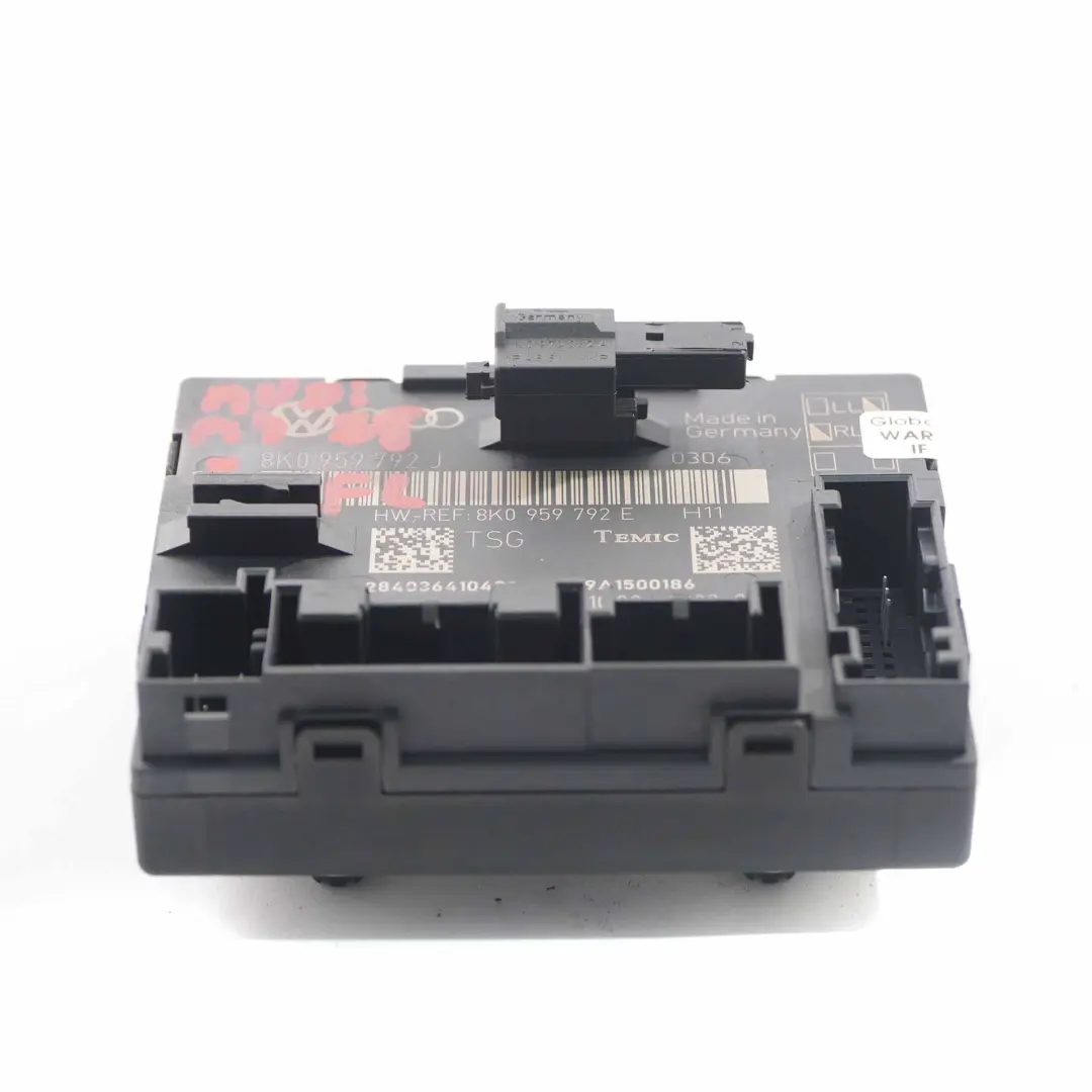 Modulo porta anteriore sinistra Modulo unità controllo ECU per Audi A4 B8 con numero di parte 8K0959792J Audi A4 B8 Modulo porta anteriore sinistra Modulo unità controllo ECU - SKU 8K0959792J - Numero di parte 8K0959792J