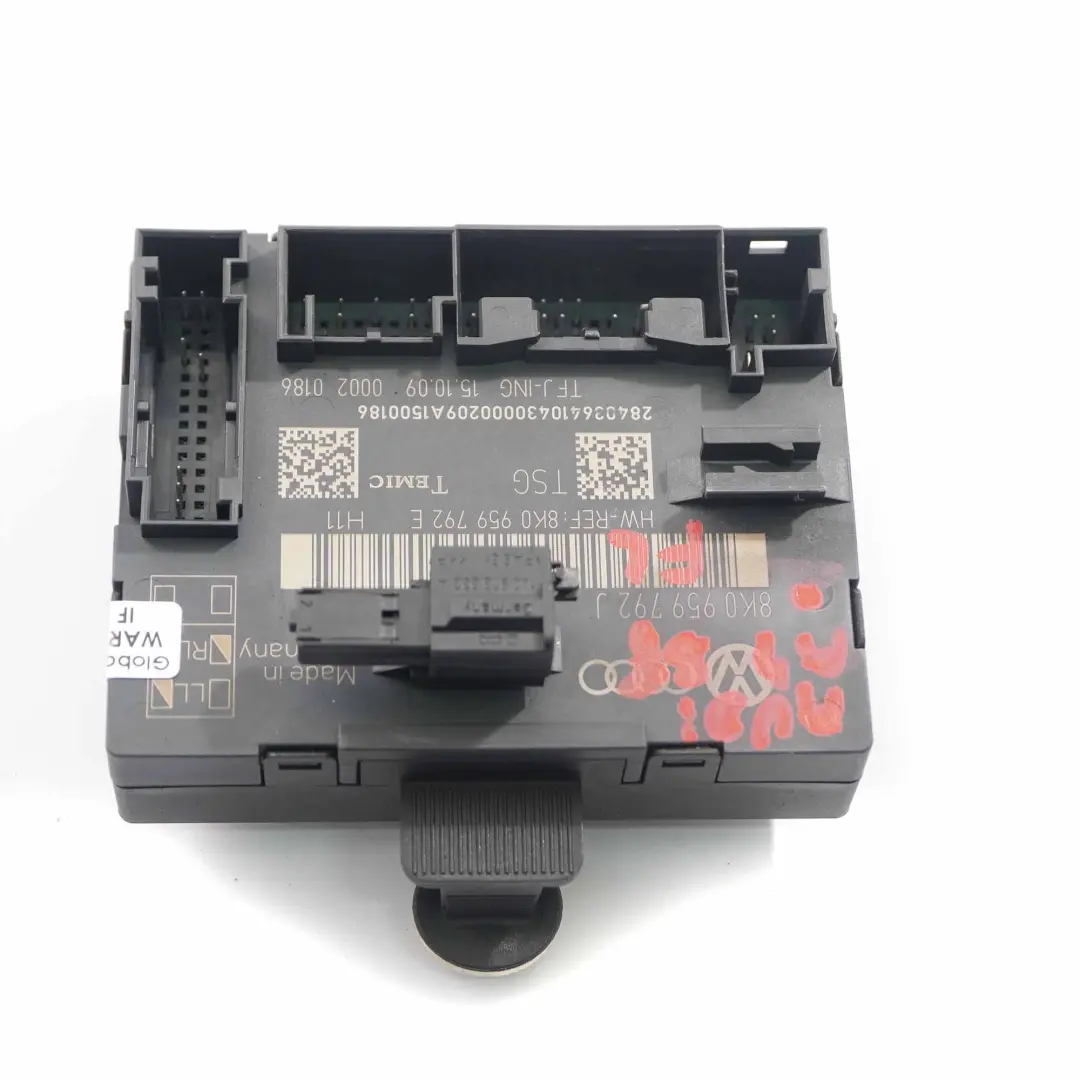 Tür modul vorne links Steuergerät Modul ECU für Audi A4 B8 mit Teilenummer 8K0959792J Audi A4 B8 Tür modul vorne links Steuergerät Modul ECU - SKU 8K0959792J - Teilenummer 8K0959792J