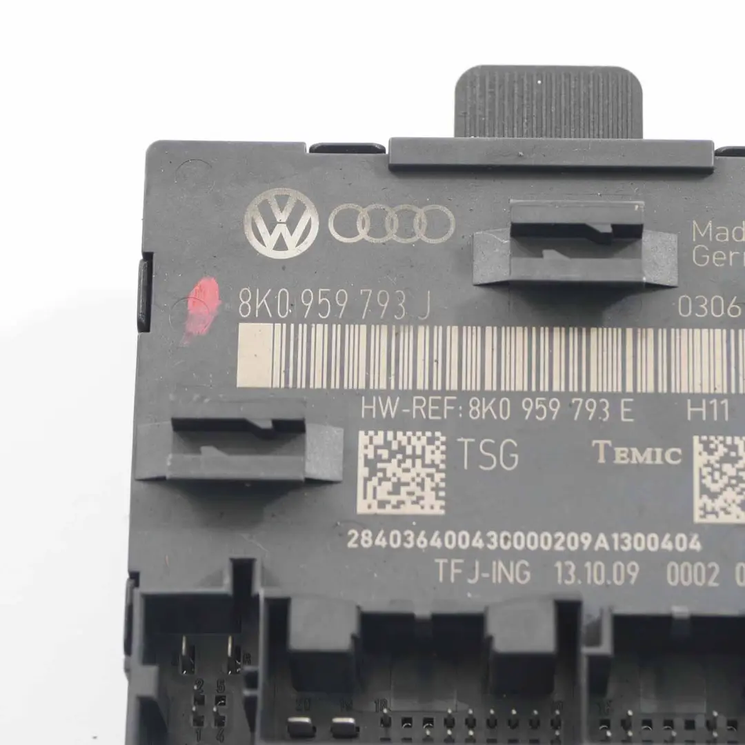 Módulo Puerta Delantera Derecha Unidad Control Módulo ECU para Audi A4 B8 con número de pieza 8K0959793J Audi A4 B8 Módulo Puerta Delantera Derecha Unidad Control Módulo ECU - SKU 8K0959793J - Número de pieza 8K0959793J