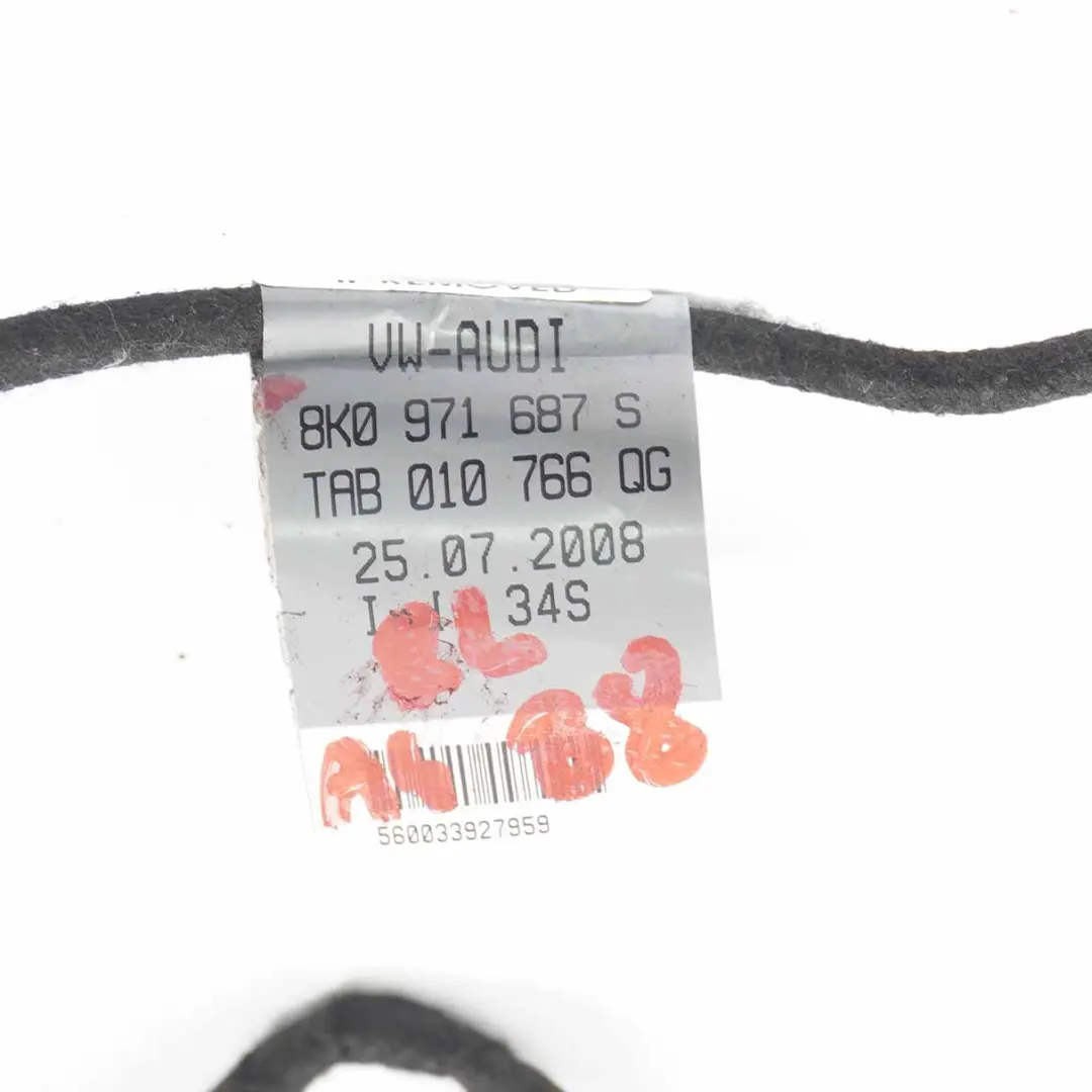 Audi A4 B8 Puerta Mazo de cables trasero izquierdo Cableado - SKU 8K0971687S - Número de pieza 8K0971687S