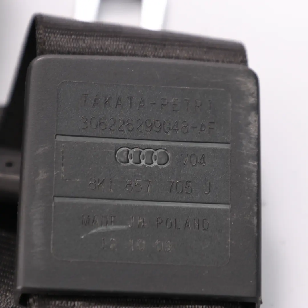 Audi A4 B8 Seat Belt Front Left N/S Upper Seatbelt Black - SKU 8K1857705J - Part number 8K1857705J