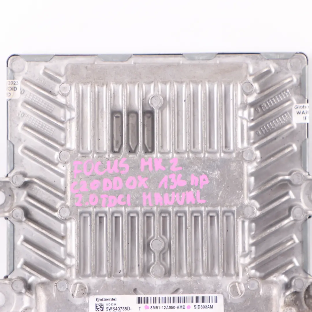 Ford Focus MK2 2.0 TDCI Diesel 136HP Engine Unit Module ECU 8M51-12A650-AMD - SKU 8M5112A650AMD - Part number 8M5112A650AMD