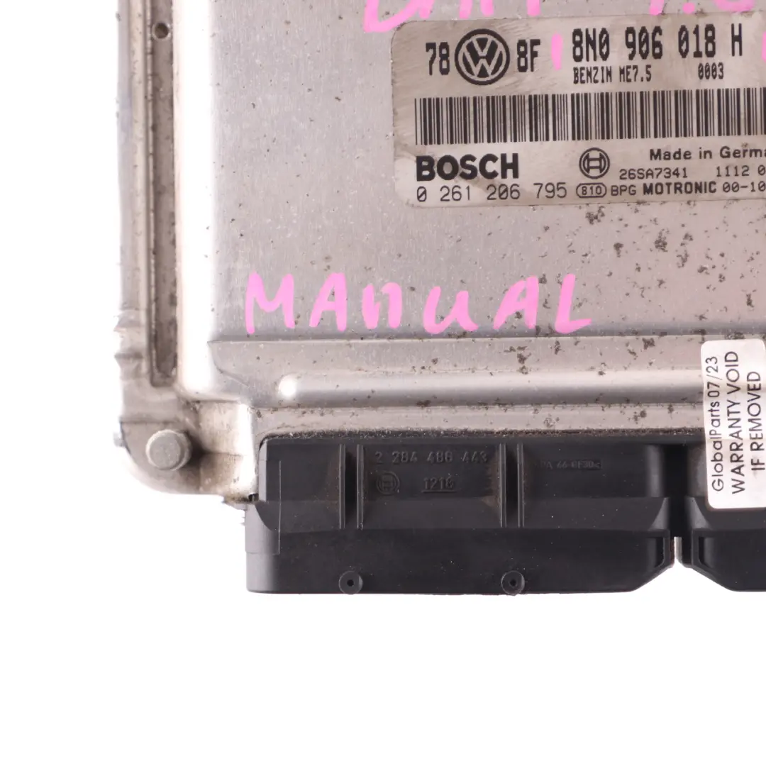 8N BAM 1.8 T Quattro 225HP Petrol Engine Unit ECU Manual to Audi TT with Part number 8N0906018H Audi TT 8N BAM 1.8 T Quattro 225HP Petrol Engine Unit ECU Manual - SKU 8N0906018H - Part number 8N0906018H