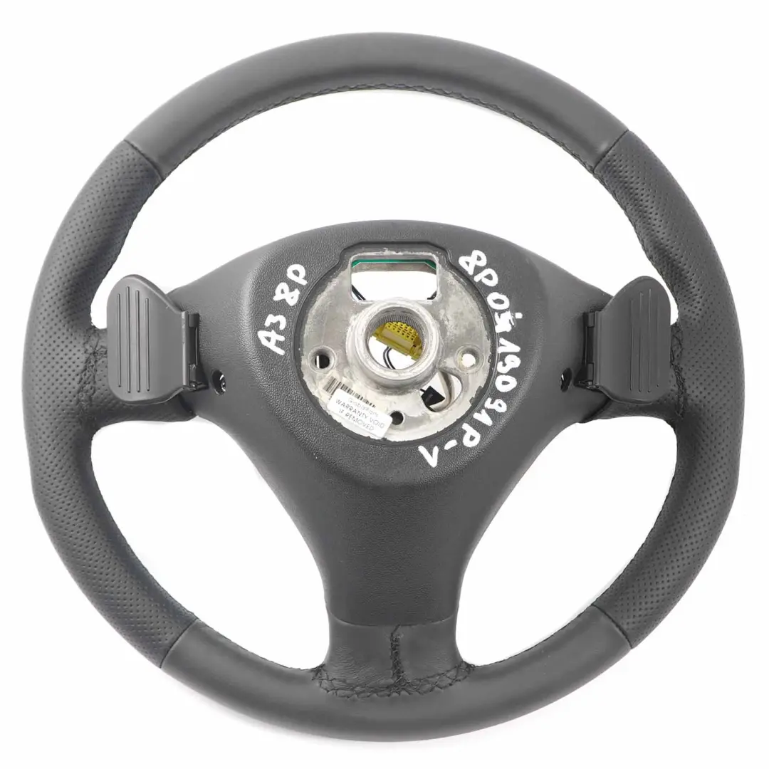 Leather Steering Wheel Paddle Shift to Audi A3 8P NEW Black with Part number 8P0419091P Audi A3 8P NEW Black Leather Steering Wheel Paddle Shift - SKU 8P0419091P-1 - Part number 8P0419091P