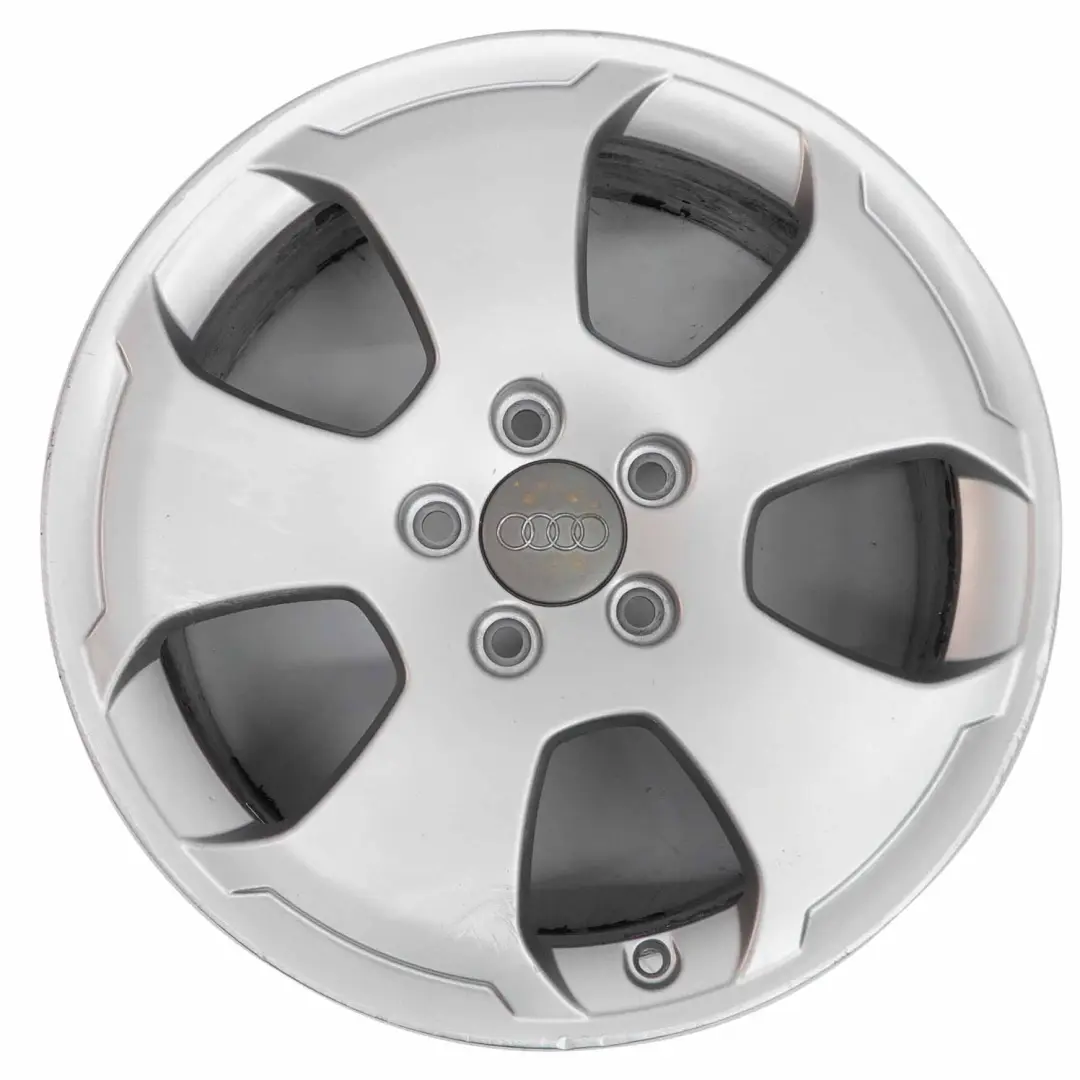 Jante argentée en alliage 17" ET:56 7,5J pour Audi A3 8P à propos du numéro de pièce 8P0601025C Audi A3 8P Jante argentée en alliage 17" ET:56 7,5J - SKU 8P0601025C-2 - Numéro de pièce 8P0601025C