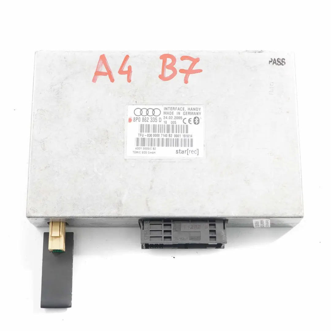 Bluetooth Modul Schnittstelle Freisprecheinrichtung für Audi A4 B7 mit Teilenummer 8P0862335D Audi A4 B7 Bluetooth Modul Schnittstelle Freisprecheinrichtung - SKU 8P0862335D - Teilenummer 8P0862335D