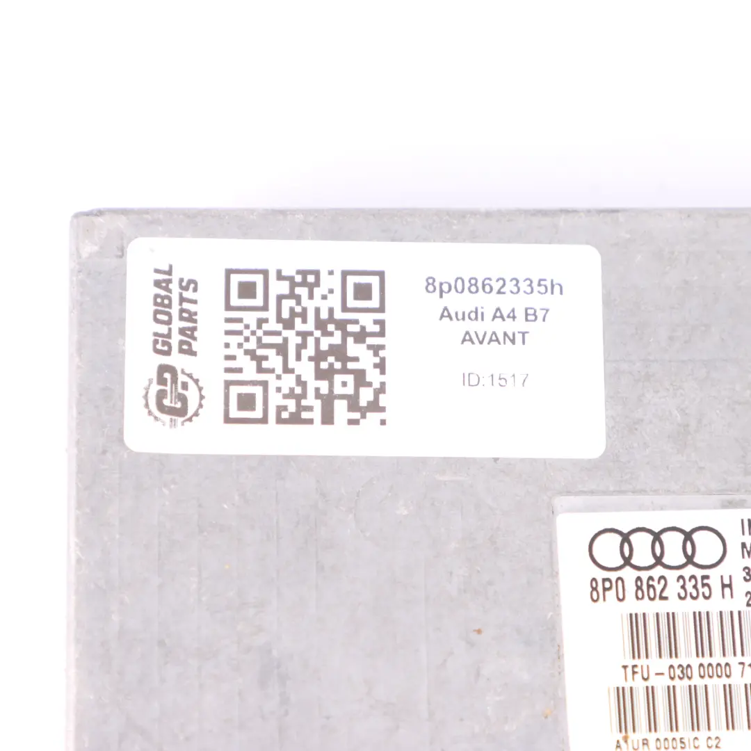 Interfaz Bluetooth Teléfono Módulo Control Conectividad para Audi A4 B7 con número de pieza 8P0862335H Audi A4 B7 Interfaz Bluetooth Teléfono Módulo Control Conectividad - SKU 8P0862335H - Número de pieza 8P0862335H