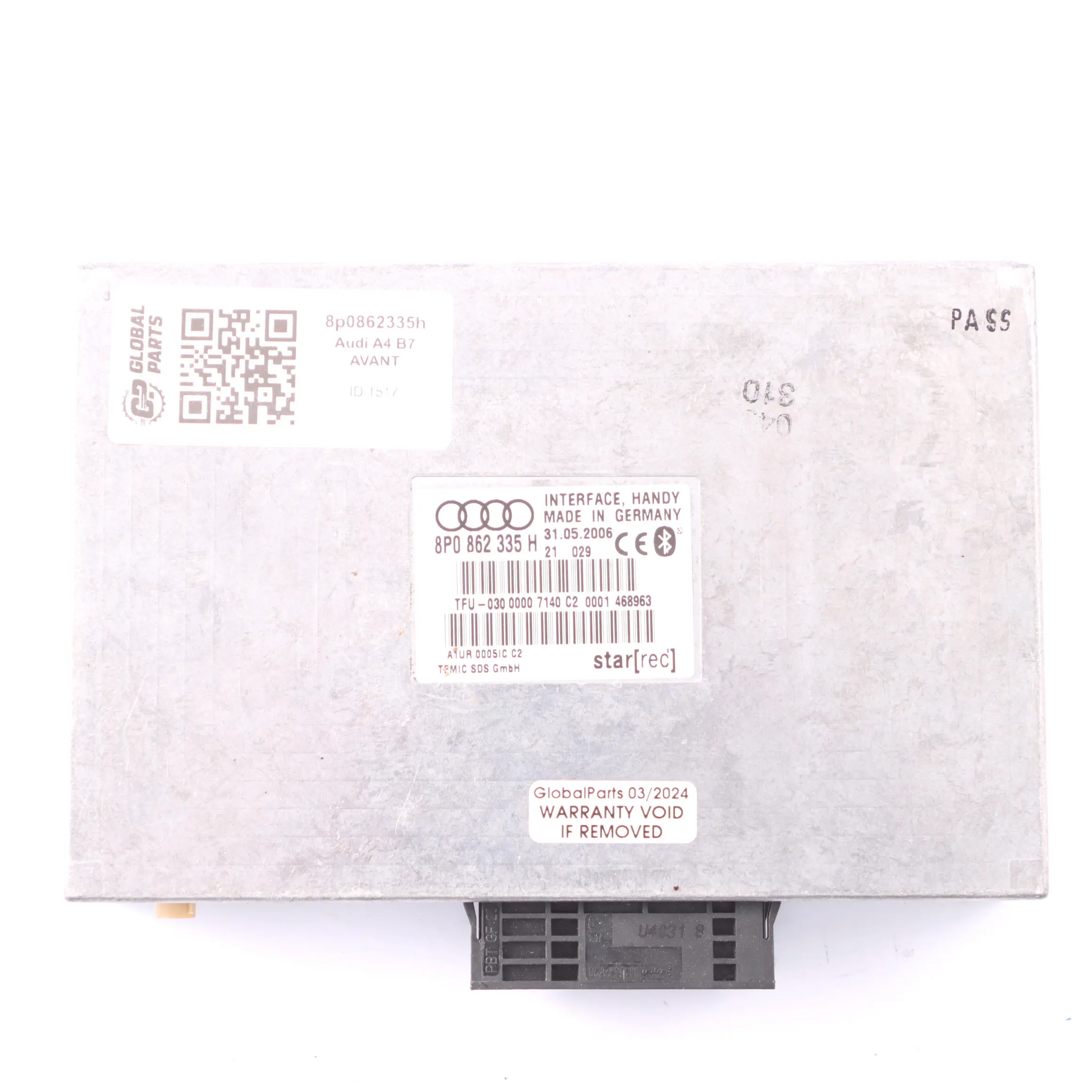 Audi A4 B7 Bluetooth Schnittstelle Telefon Konaktivität Steuermodul 8P0862335H