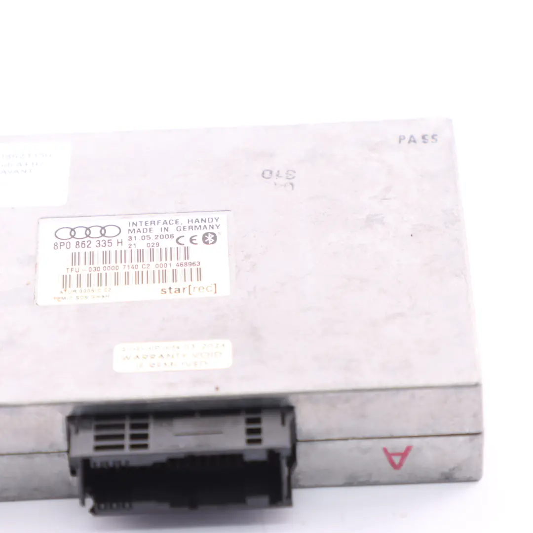 Audi A4 B7 Interfaz Bluetooth Teléfono Módulo Control Conectividad - SKU 8P0862335H - Número de pieza 8P0862335H
