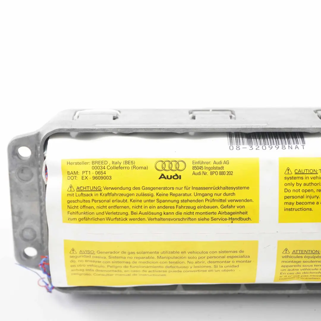 Audi A3 8P Airbag Passager côté Avant Tableau bord Tableau bord - SKU 8P0880202 - Numéro de pièce 8P0880202