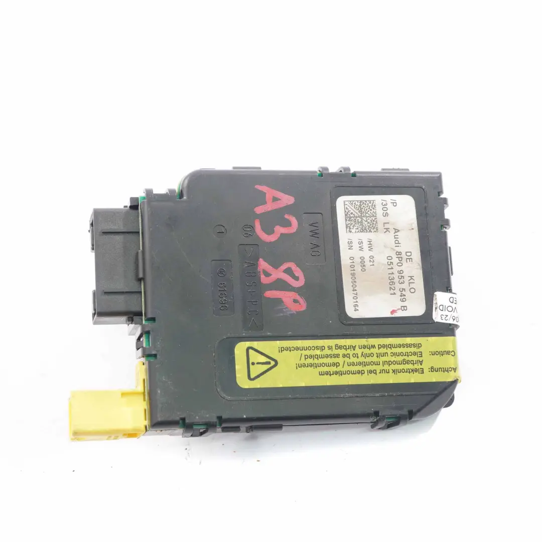 Steering Wheel Position Angle Sensor Control Unit Module to Audi A3 8P with Part number 8P0953549B Audi A3 8P Steering Wheel Position Angle Sensor Control Unit Module - SKU 8P0953549B - Part number 8P0953549B