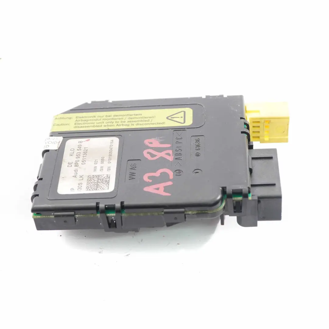 Steering Wheel Position Angle Sensor Control Unit Module to Audi A3 8P with Part number 8P0953549B Audi A3 8P Steering Wheel Position Angle Sensor Control Unit Module - SKU 8P0953549B - Part number 8P0953549B